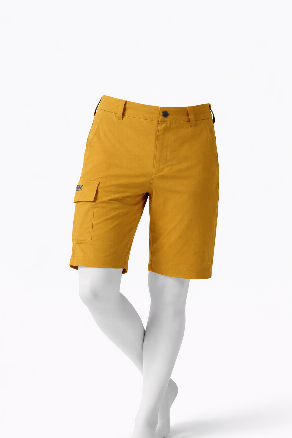 front view pantalone divisibile trekking tecnico giallo corto