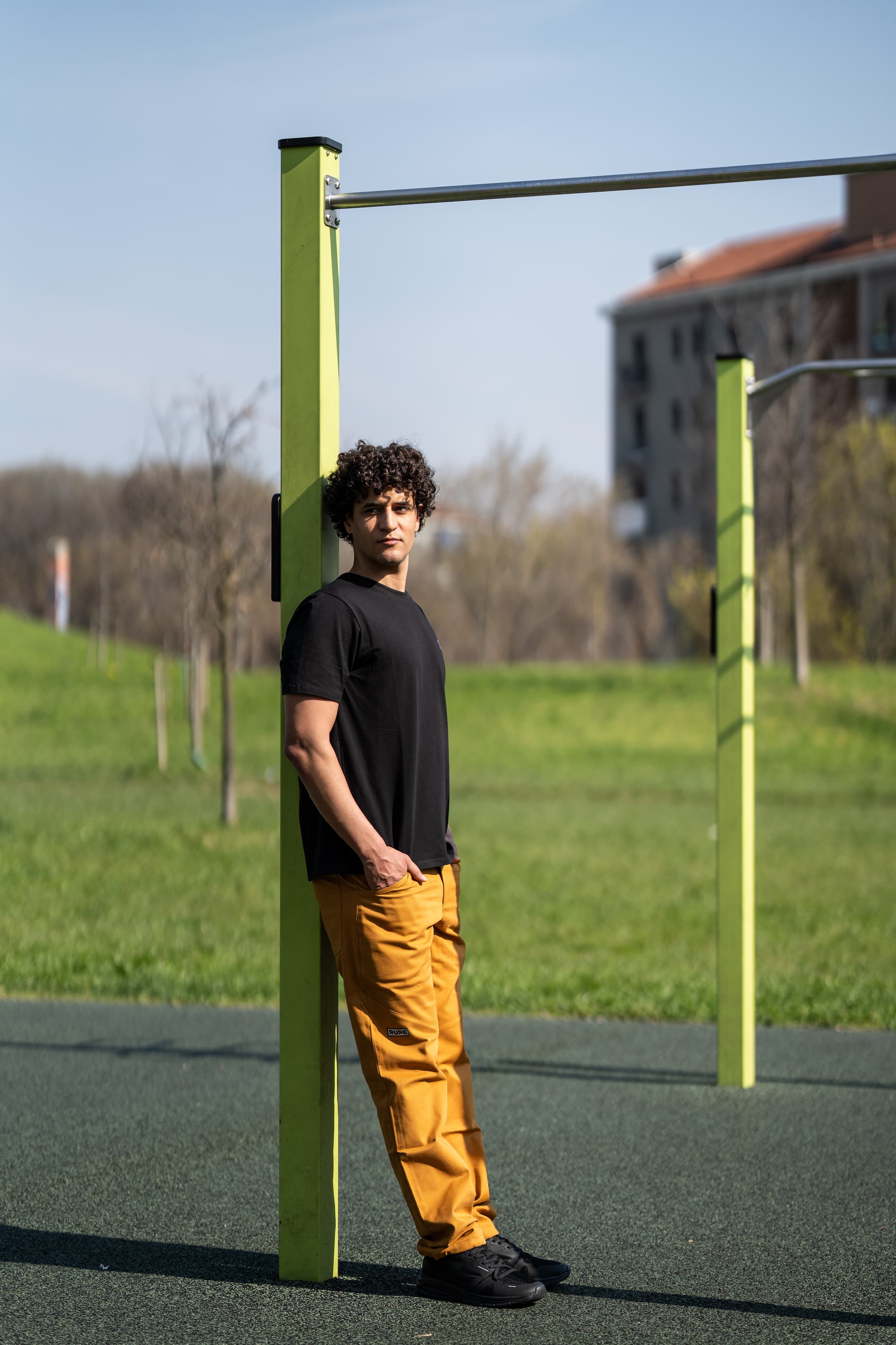 Pantalone Pirenei in Cotone per Arrampicata color Ocra