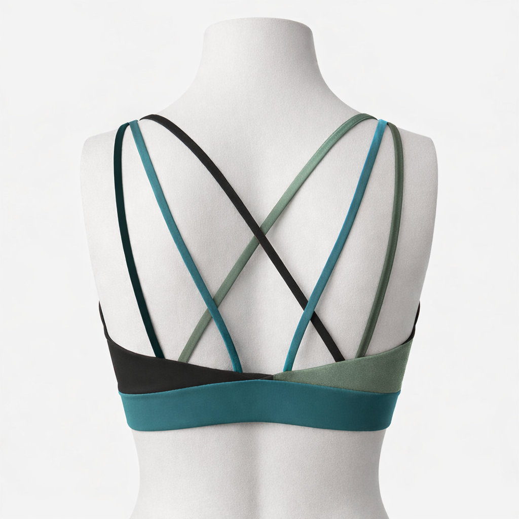 back top tecnico yoga arrampicata tagli colore blu verde