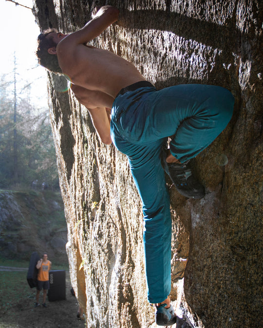 Limited Edition - PIRENEI climbing trousers - Handmade men's teal