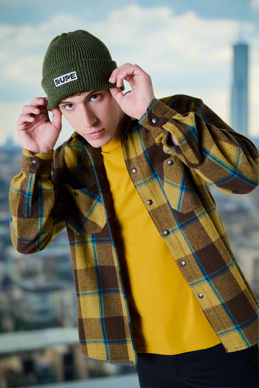 Chemise en flanelle de laine à carreaux