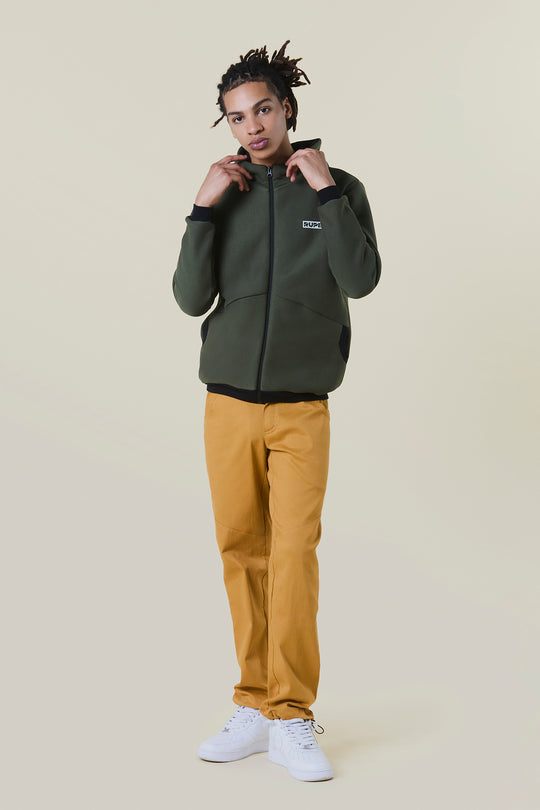 Felpa zip con Cappuccio - Uomo - Verde Militare