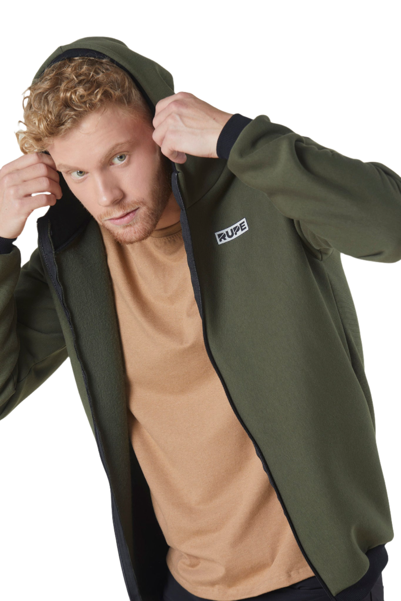 Sweat à capuche zippé - Homme - Vert Militaire 