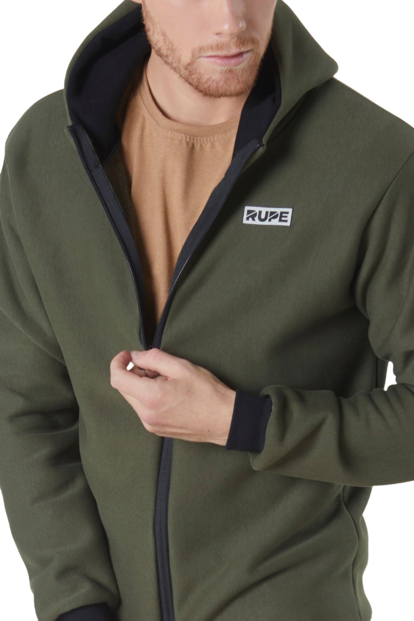 Felpa zip con Cappuccio - Uomo - Verde Militare