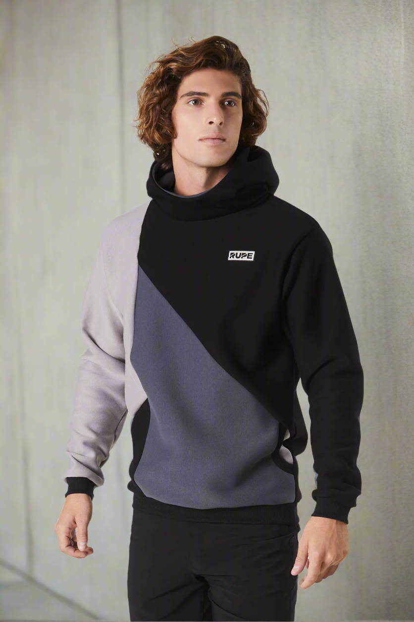 Men's 3 Colour Hoodie - Graphite