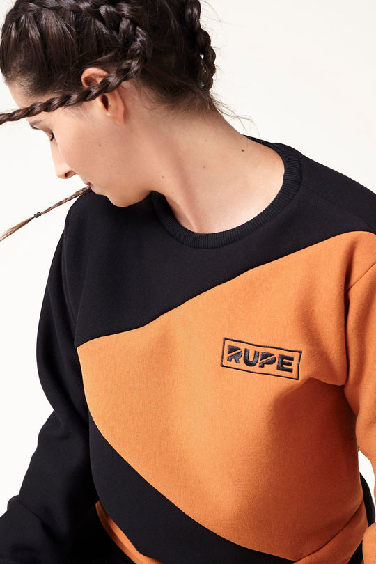 Women's Crewneck Sweatshirt - Orange Twist