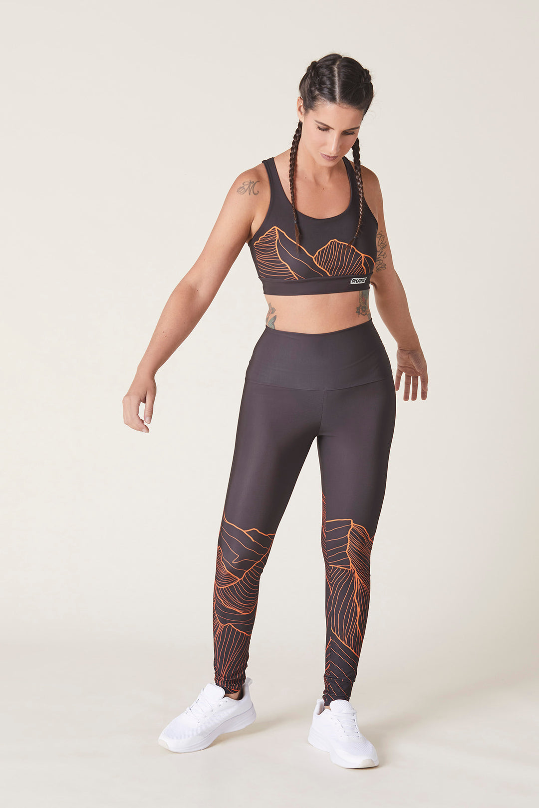 Women's Technical Leggings – Black Mountain Print