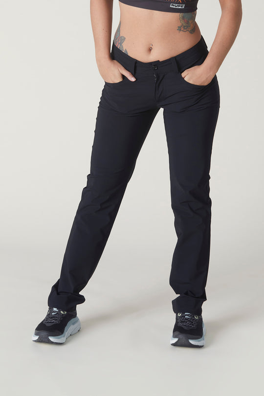 Deep Black - Pantalon stretch coupe jean femme élégant