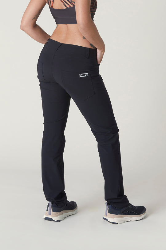 Deep Black - Pantalon stretch coupe jean femme élégant