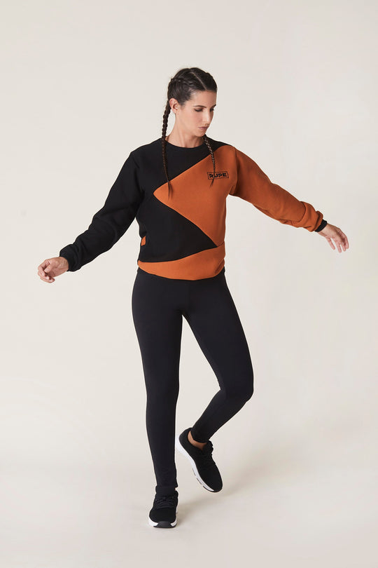 Sweat-shirt à col rond - Femme - Orange Twist